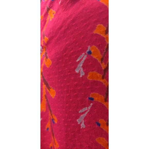 Vintage Lucky Brand Top Womens XL BOHO Peasant Burgundy Red Y2K Bohemian Floral - Picture 3 of 16